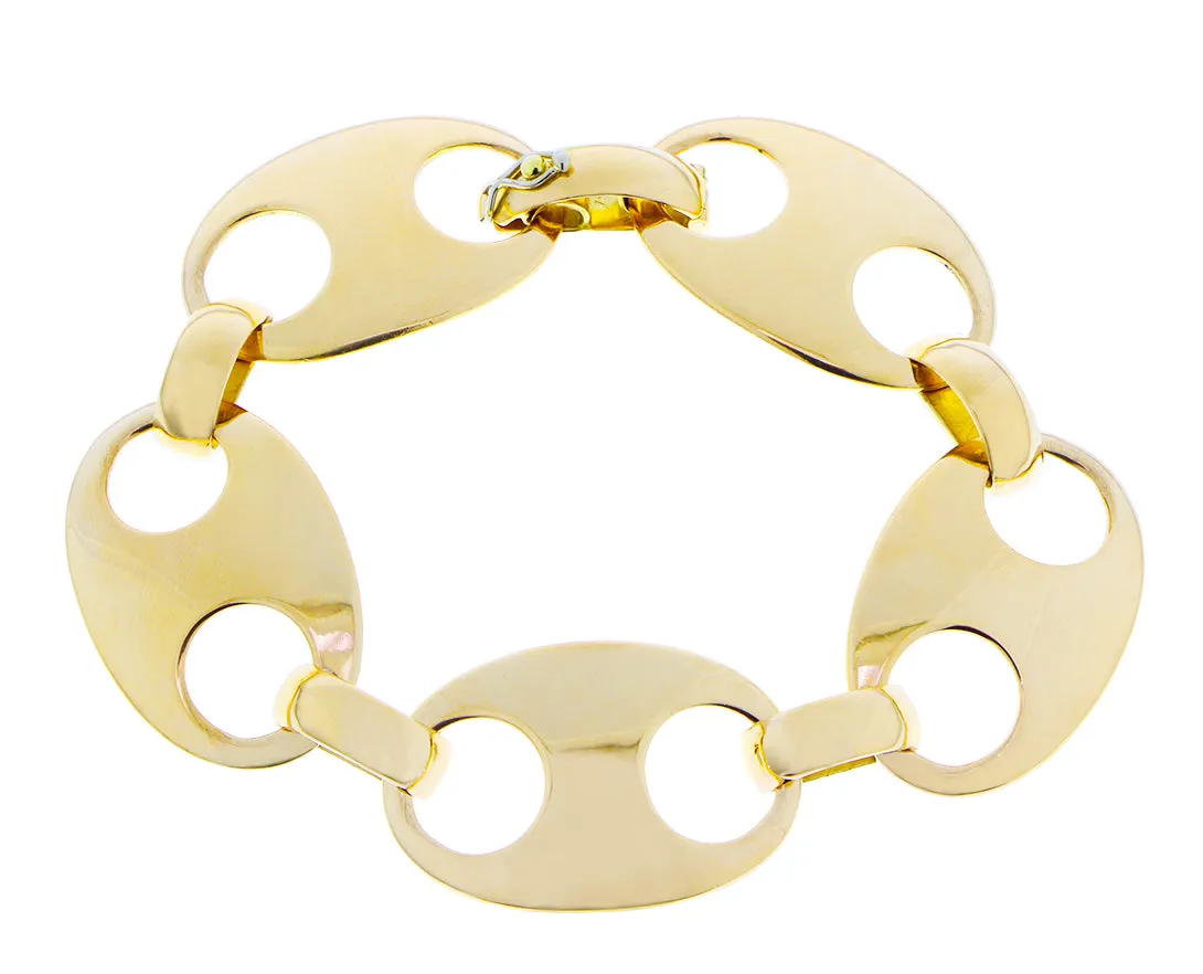 Yellow gold bracelet with oval links