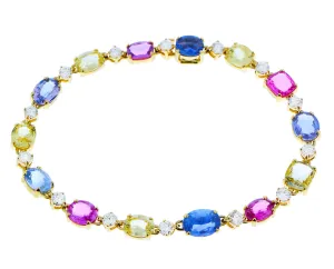 Yellow gold bracelet with sapphires and brilliants