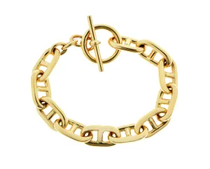 Yellow gold bracelet with toggle closure