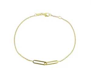 Yellow gold bracelet with two chain charms