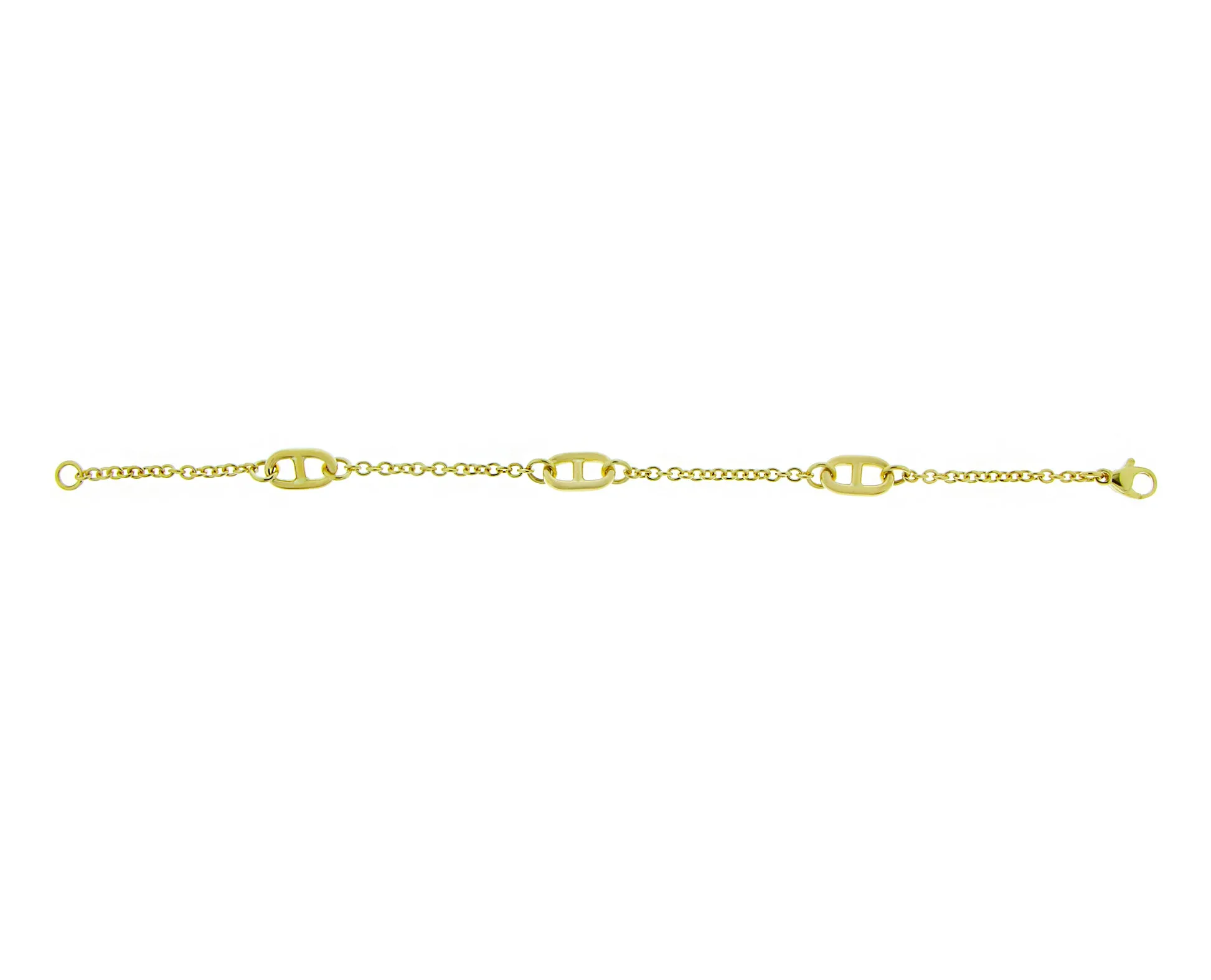 Yellow gold chain bracelet