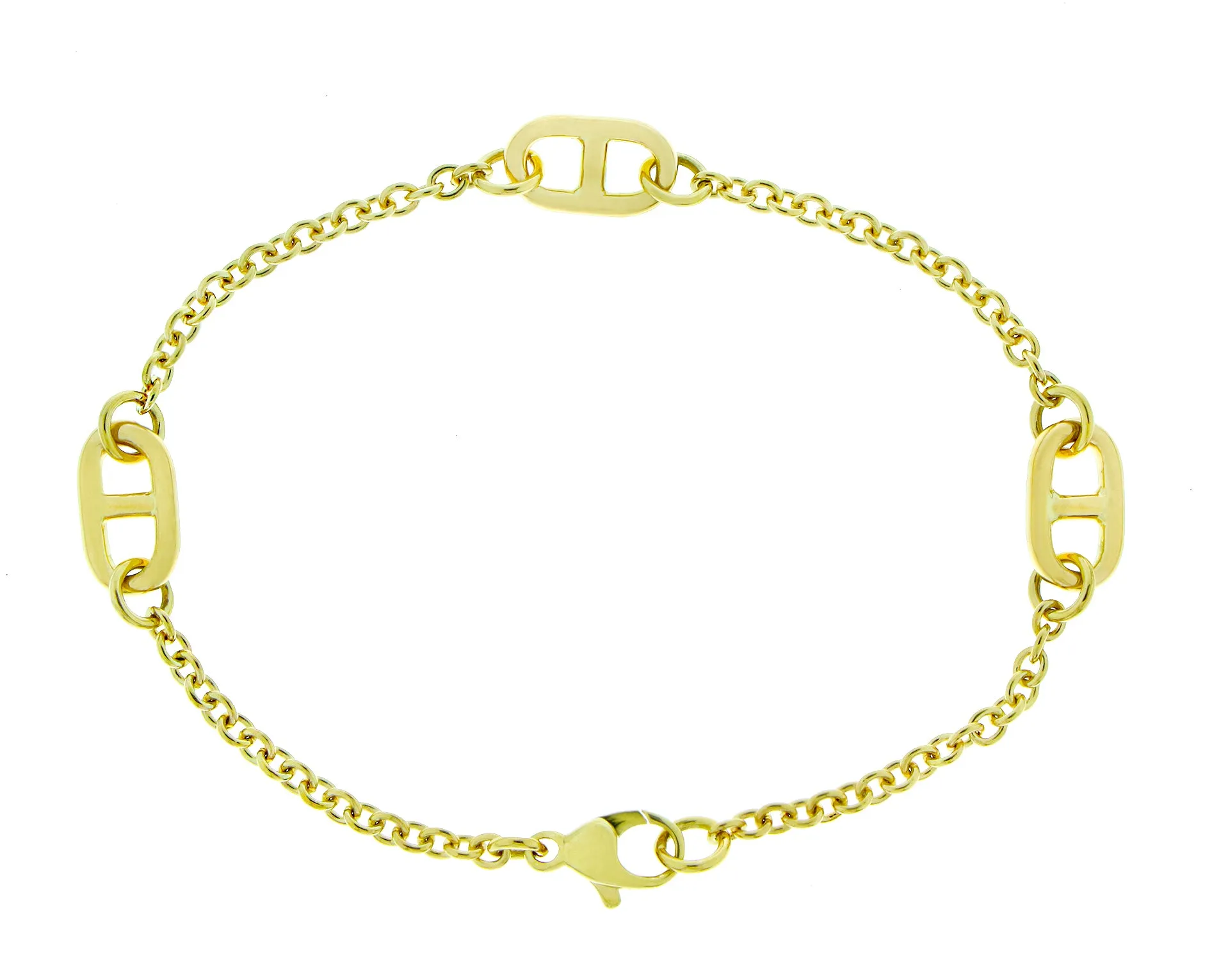 Yellow gold chain bracelet