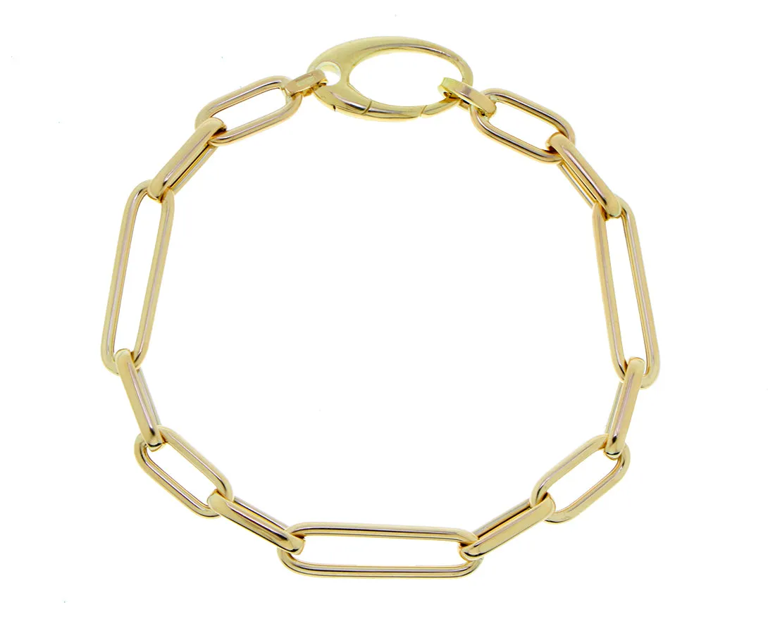 Yellow gold closed-forever chain bracelet