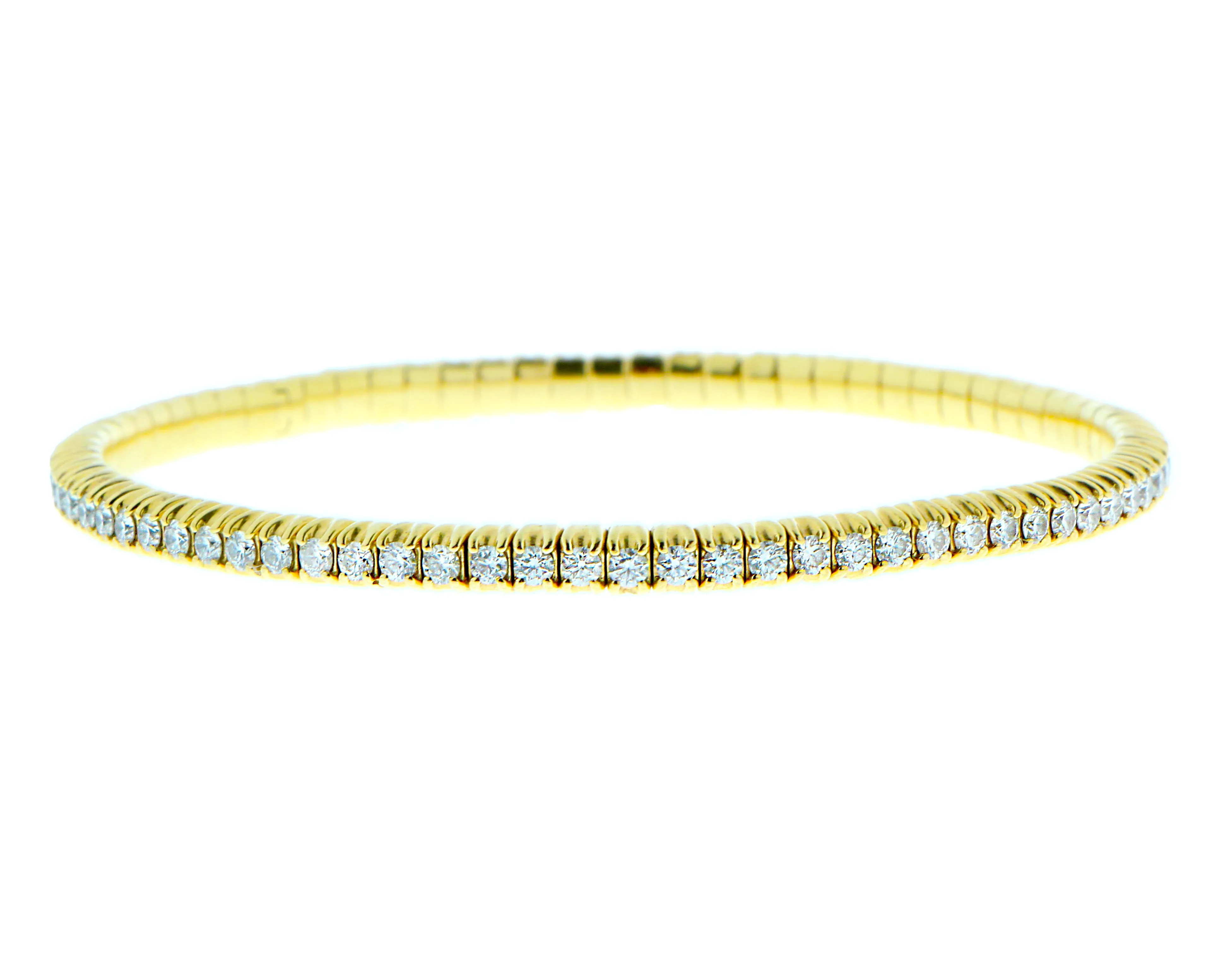 Yellow gold diamond stretch bracelet