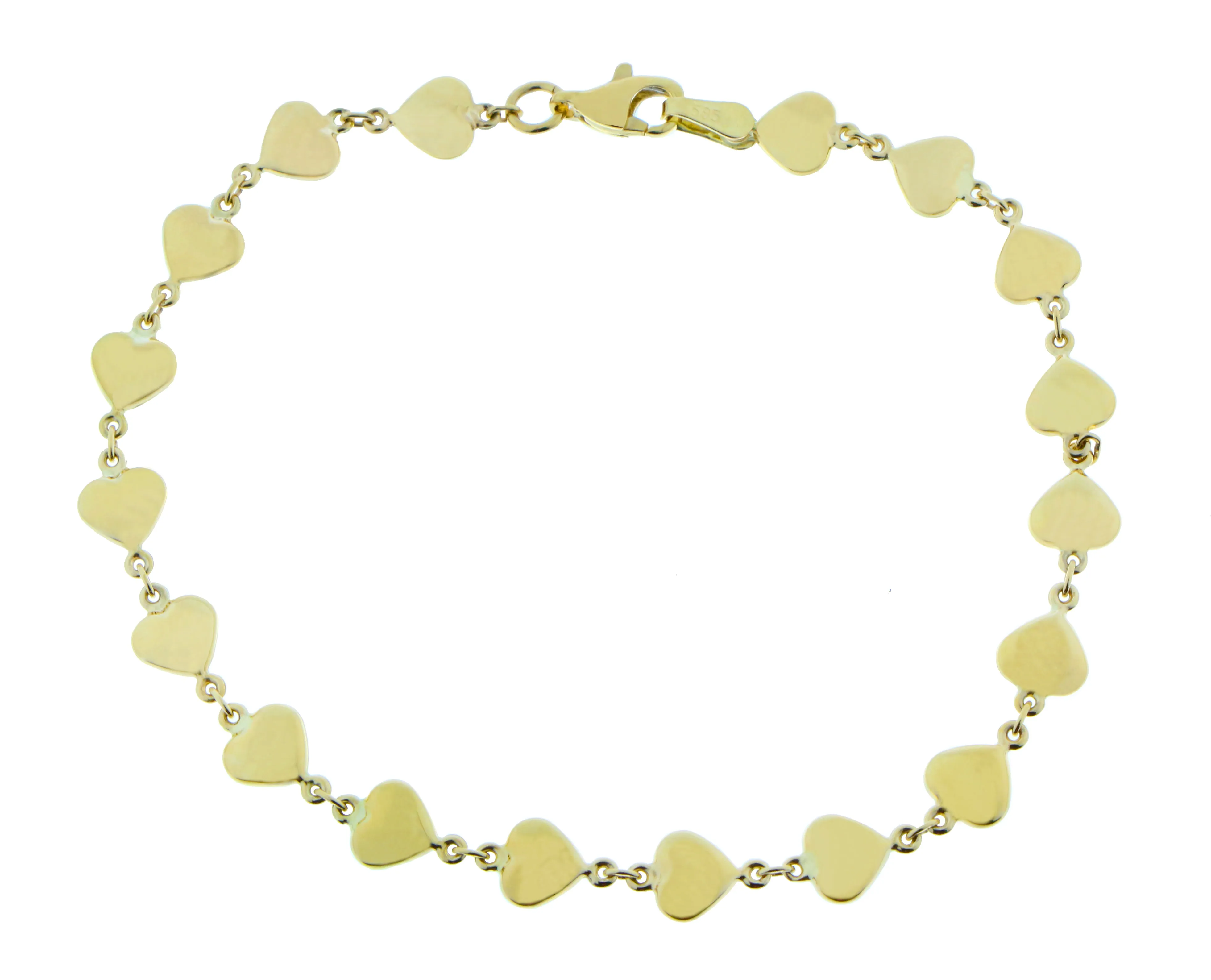 Yellow gold heart bracelet