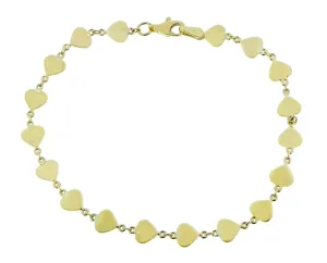 Yellow gold heart bracelet