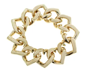 Yellow gold heart chain bracelet