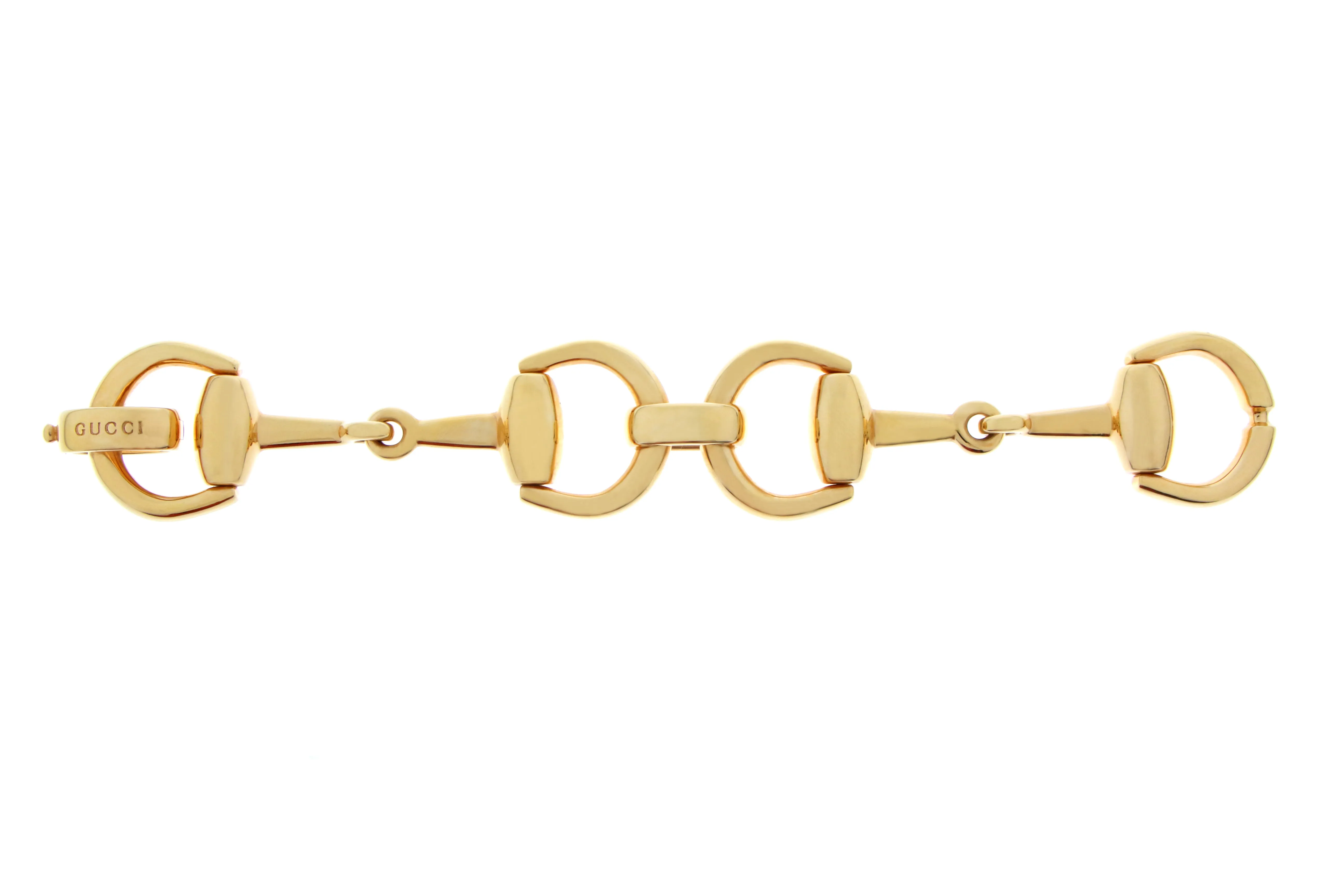 Yellow gold horsebit Gucci bracelet