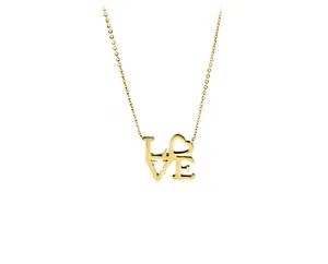 Yellow gold letter necklace