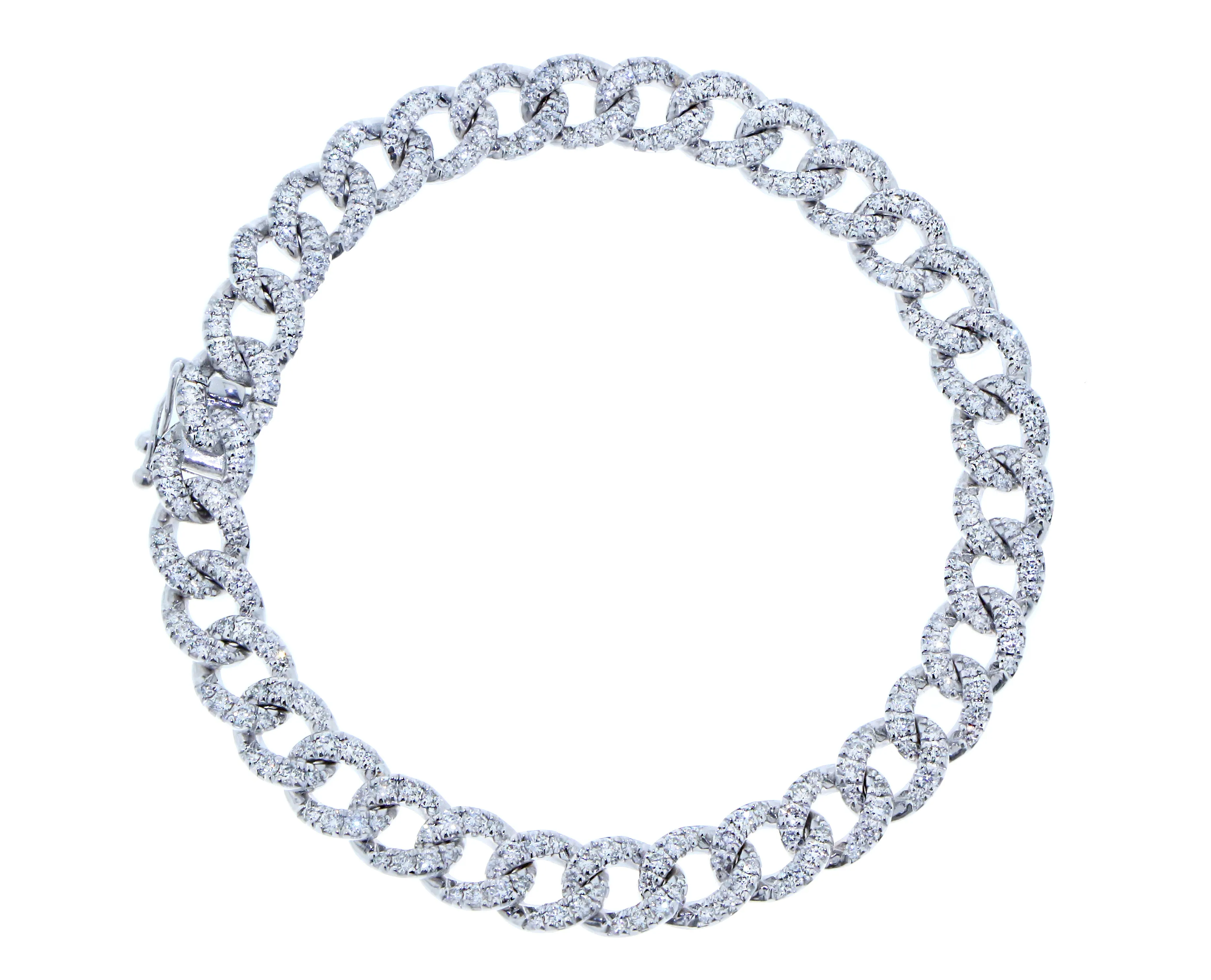 Yellow gold link bracelet with diamonds