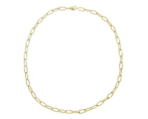 Yellow gold necklace round links