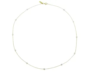 Yellow gold necklace with 11 diamonds