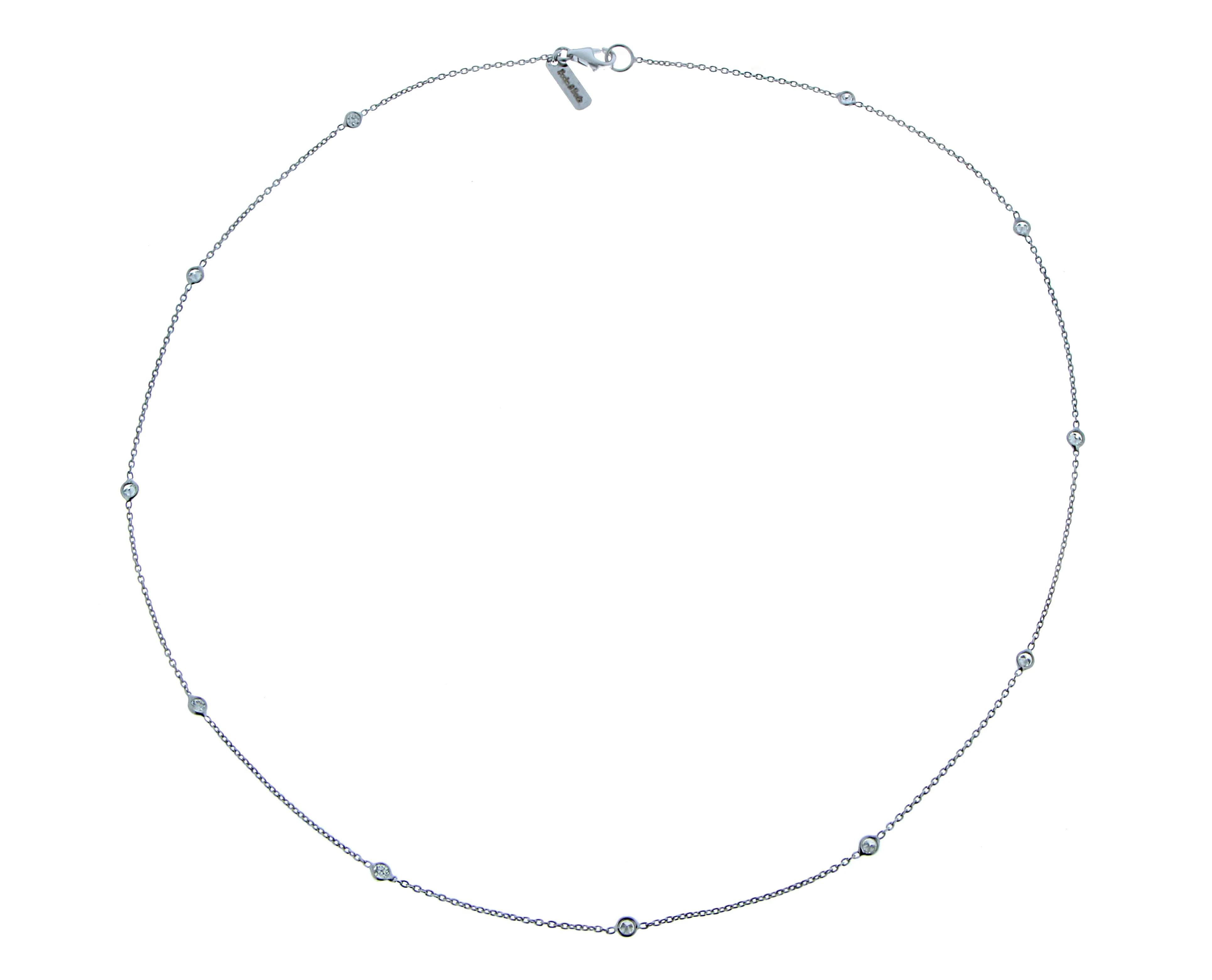 Yellow gold necklace with 11 diamonds