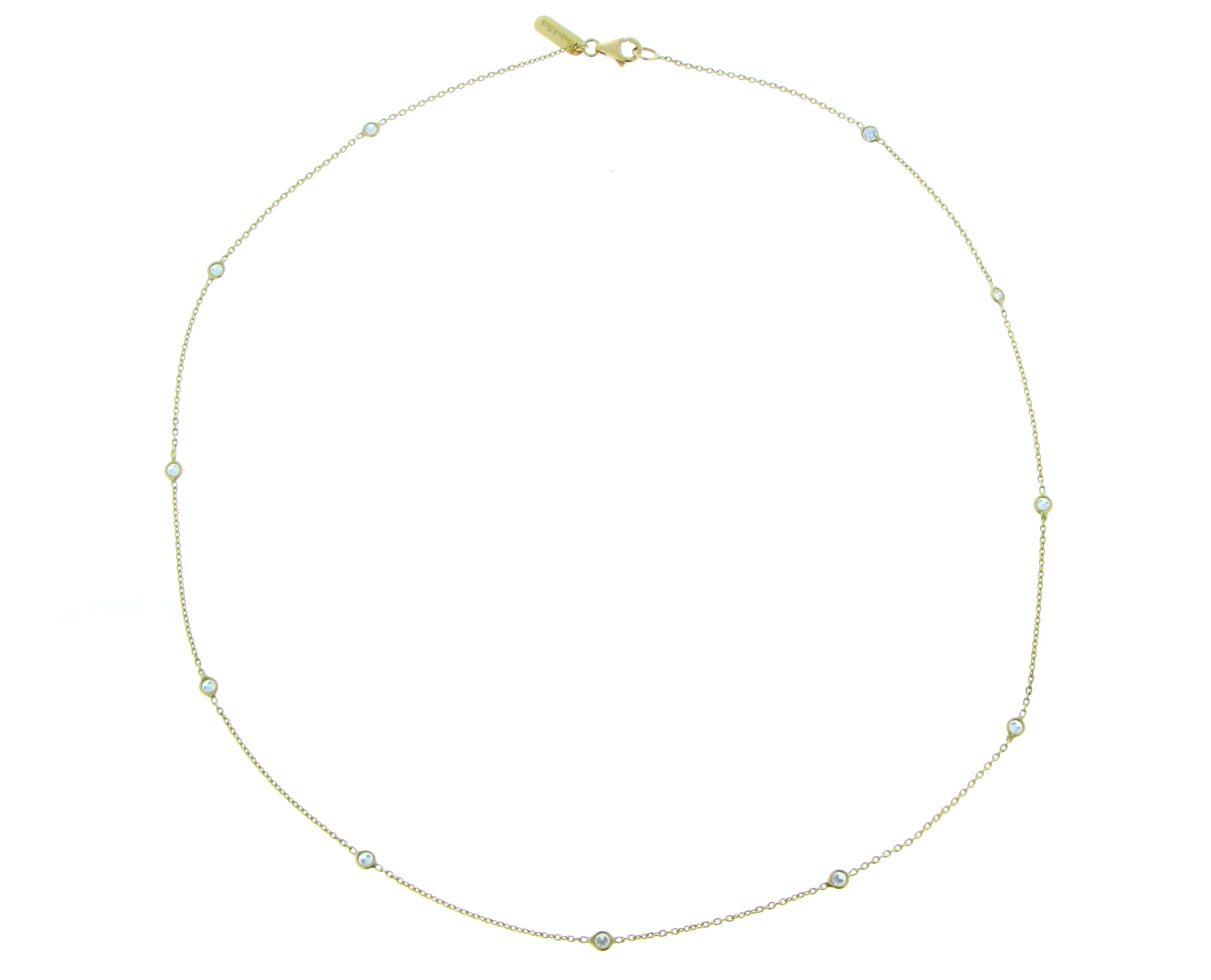 Yellow gold necklace with 11 diamonds