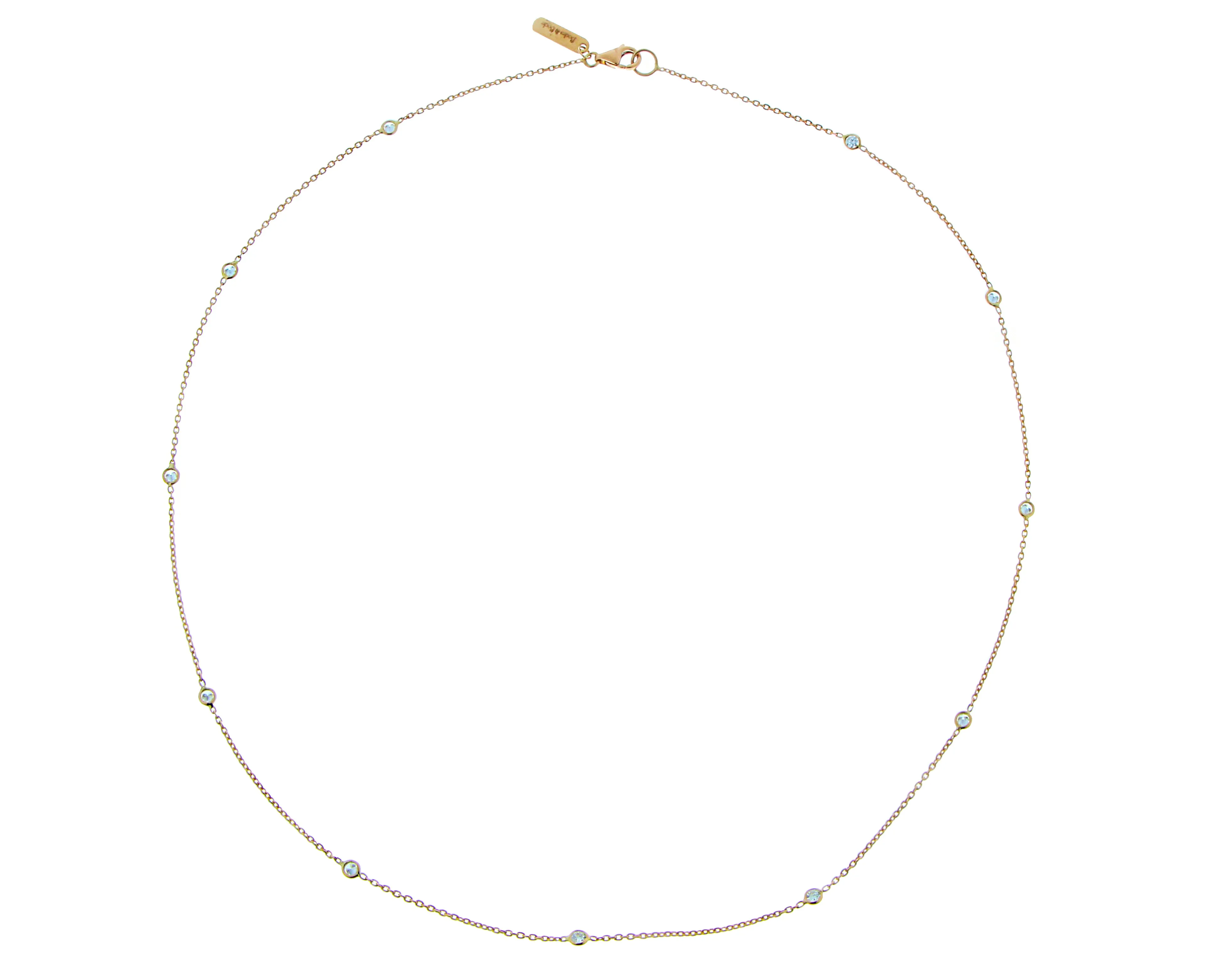 Yellow gold necklace with 11 diamonds