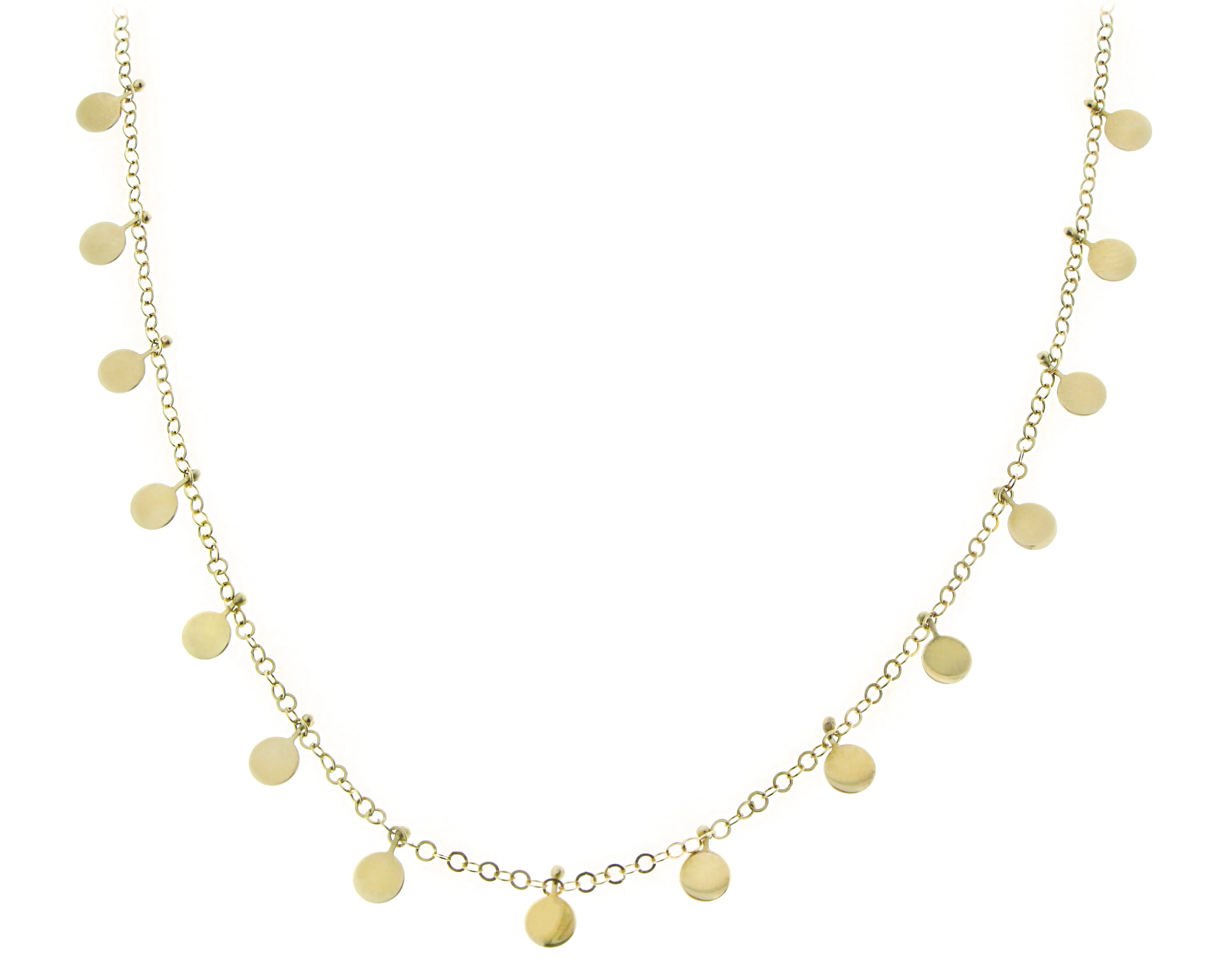 Yellow gold necklace with 15 coins