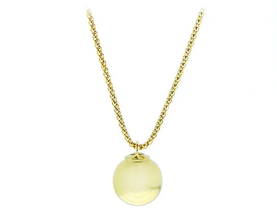 Yellow gold necklace with a ball pendant