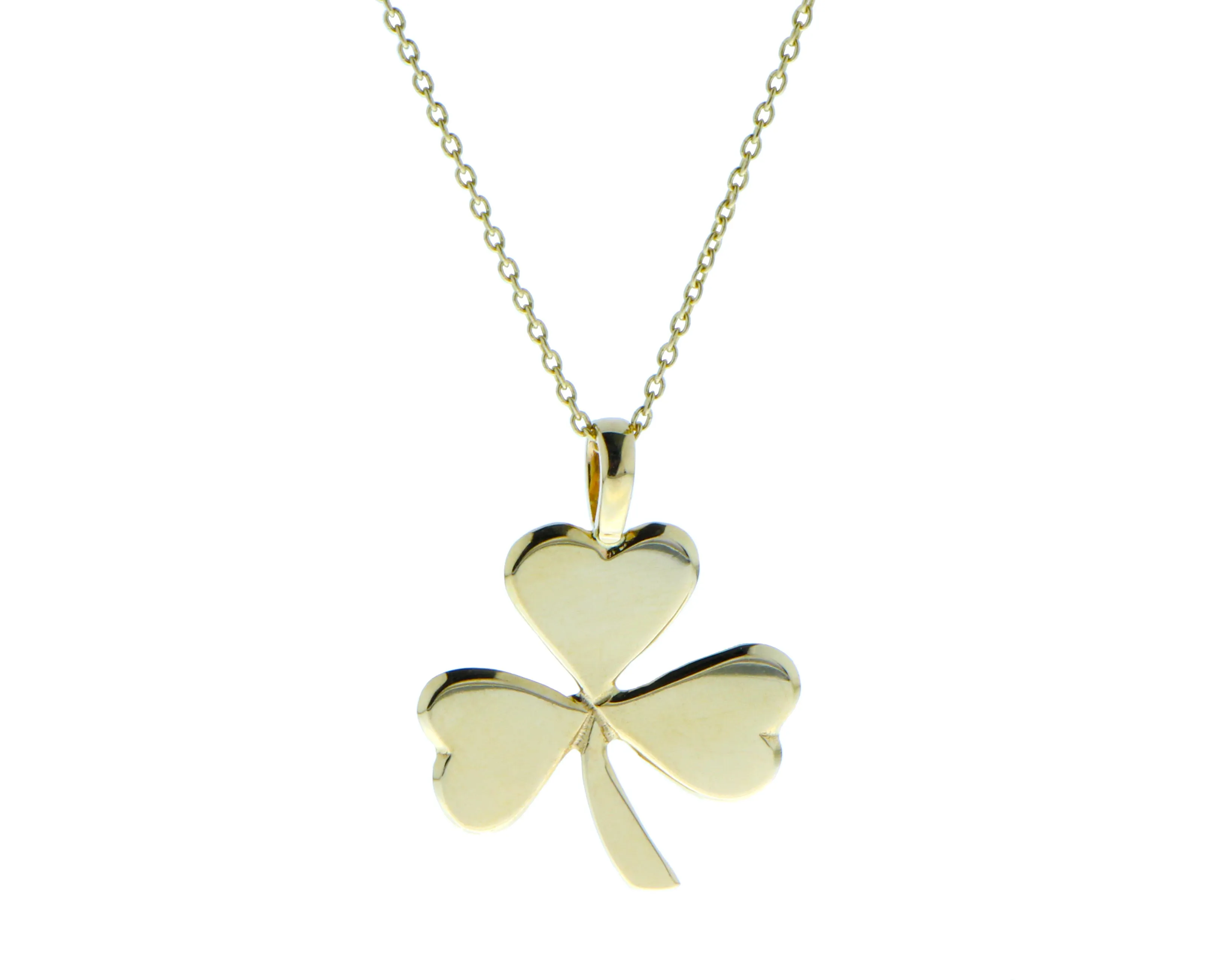 Yellow gold necklace with a clover pendant