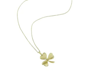 Yellow gold necklace with a clover pendant