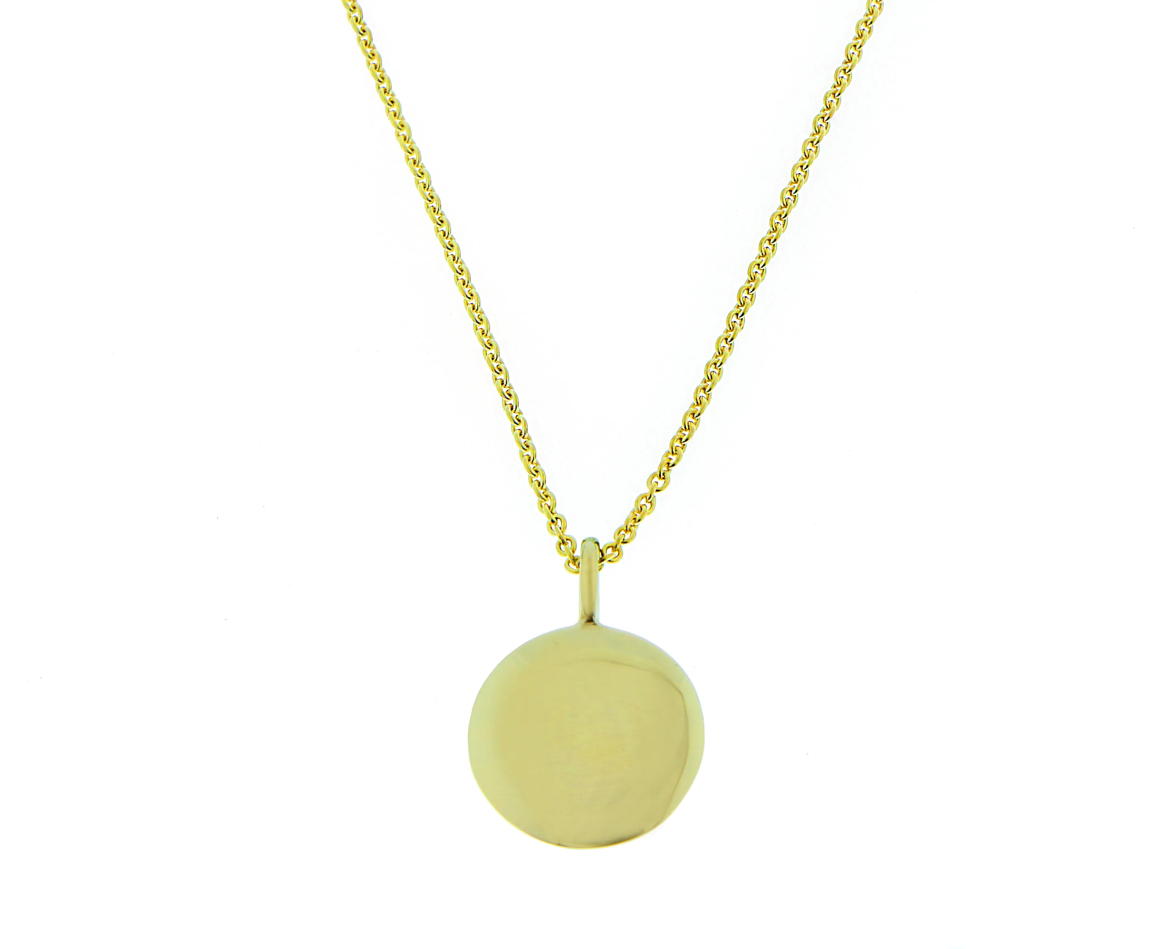 Yellow gold necklace with a coin pendant