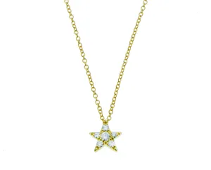 Yellow gold necklace with a diamond star pendant