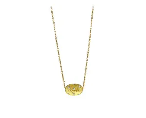 Yellow gold necklace with a nugget set with diamonds