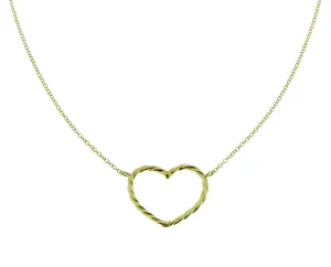 Yellow gold necklace with a tornado heart pendant