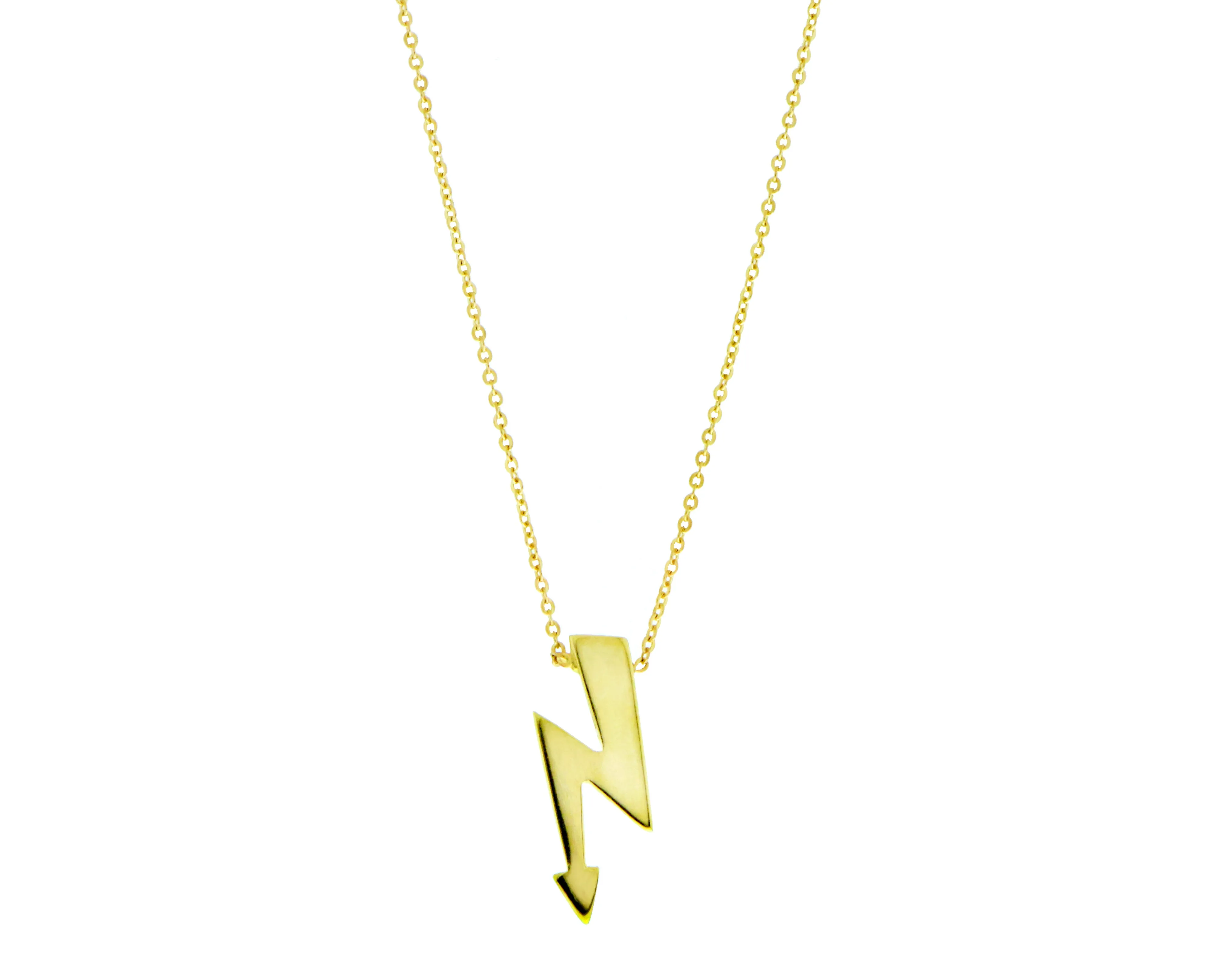 Yellow gold necklace with an arrow pendant