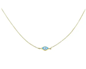 Yellow gold necklace with an eye