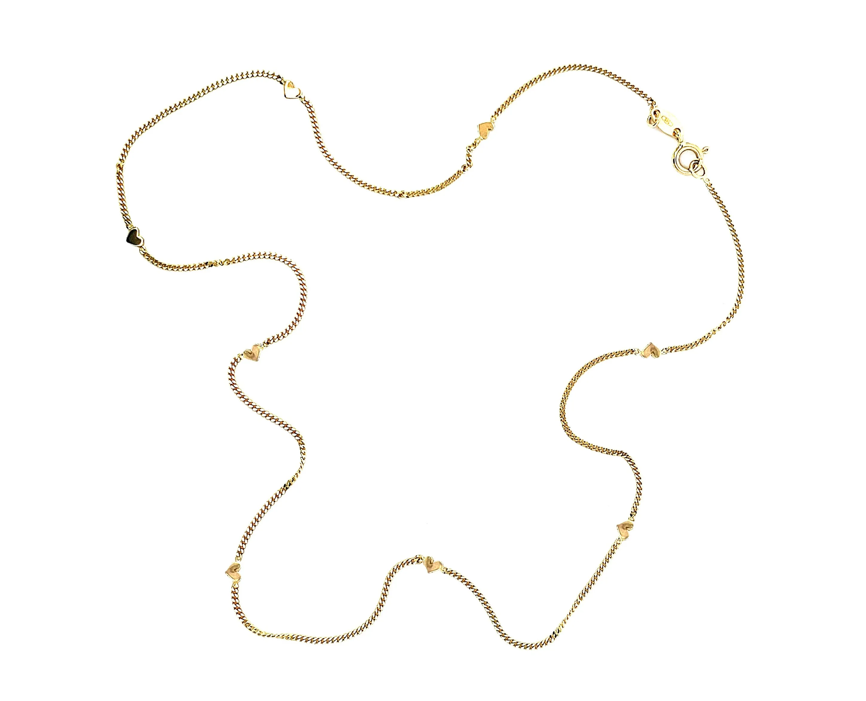 Yellow gold necklace with charms