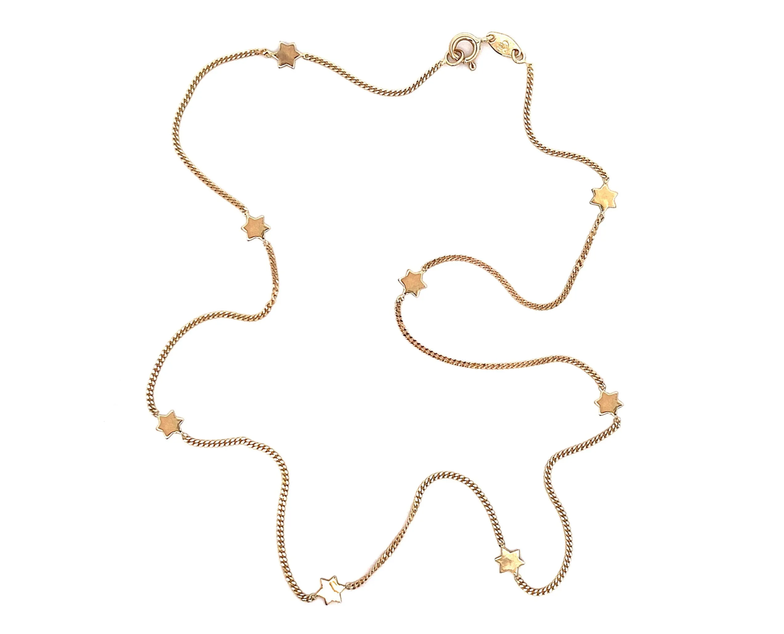 Yellow gold necklace with charms