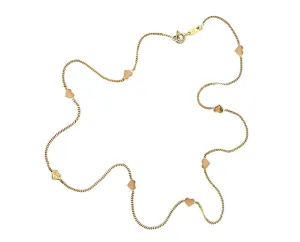 Yellow gold necklace with charms