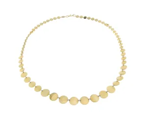 Yellow gold necklace with circles