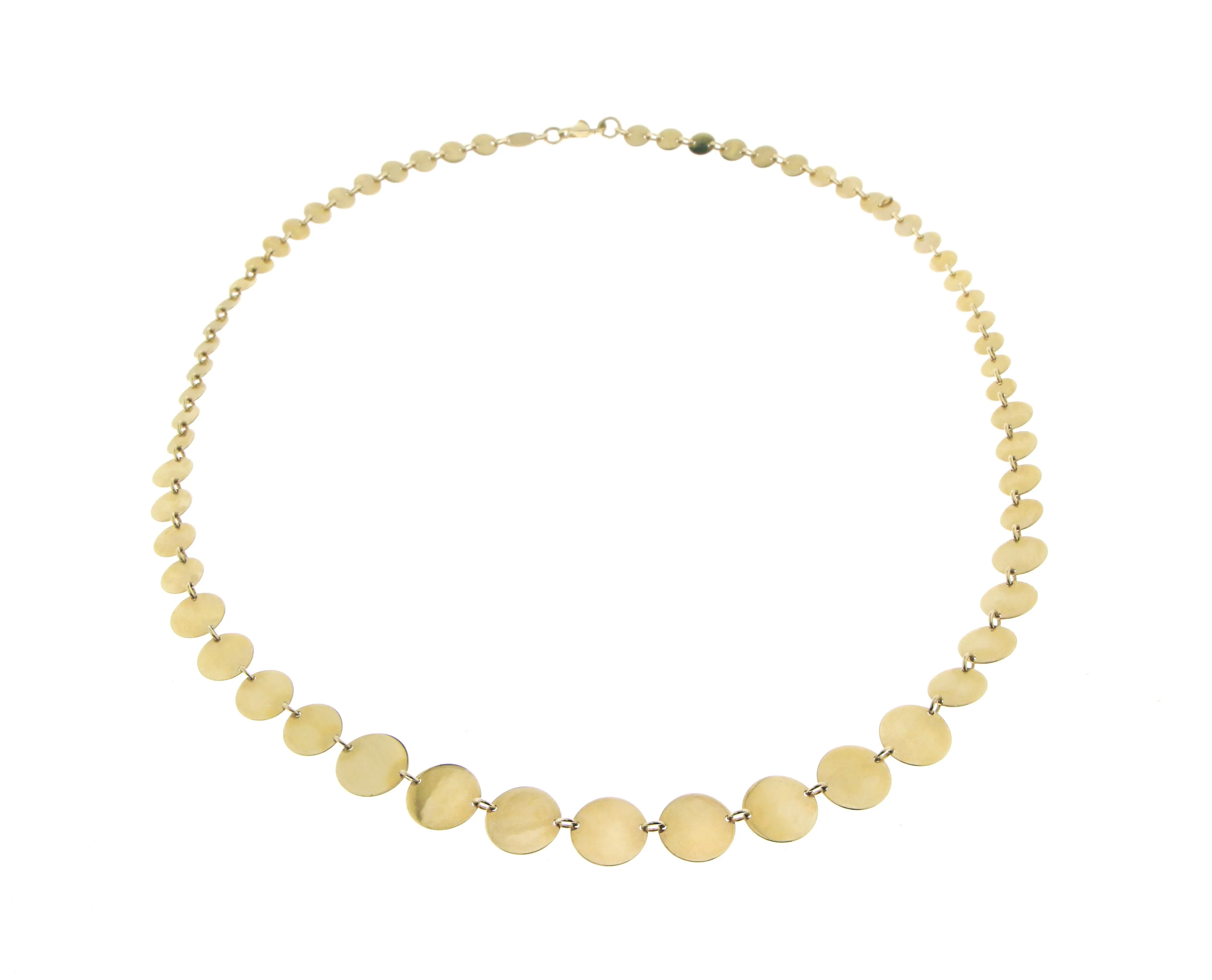 Yellow gold necklace with circles