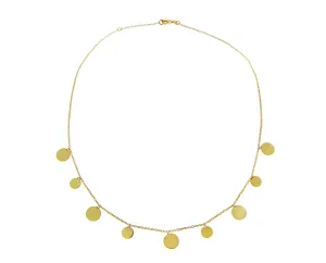 Yellow gold necklace with coin pendants