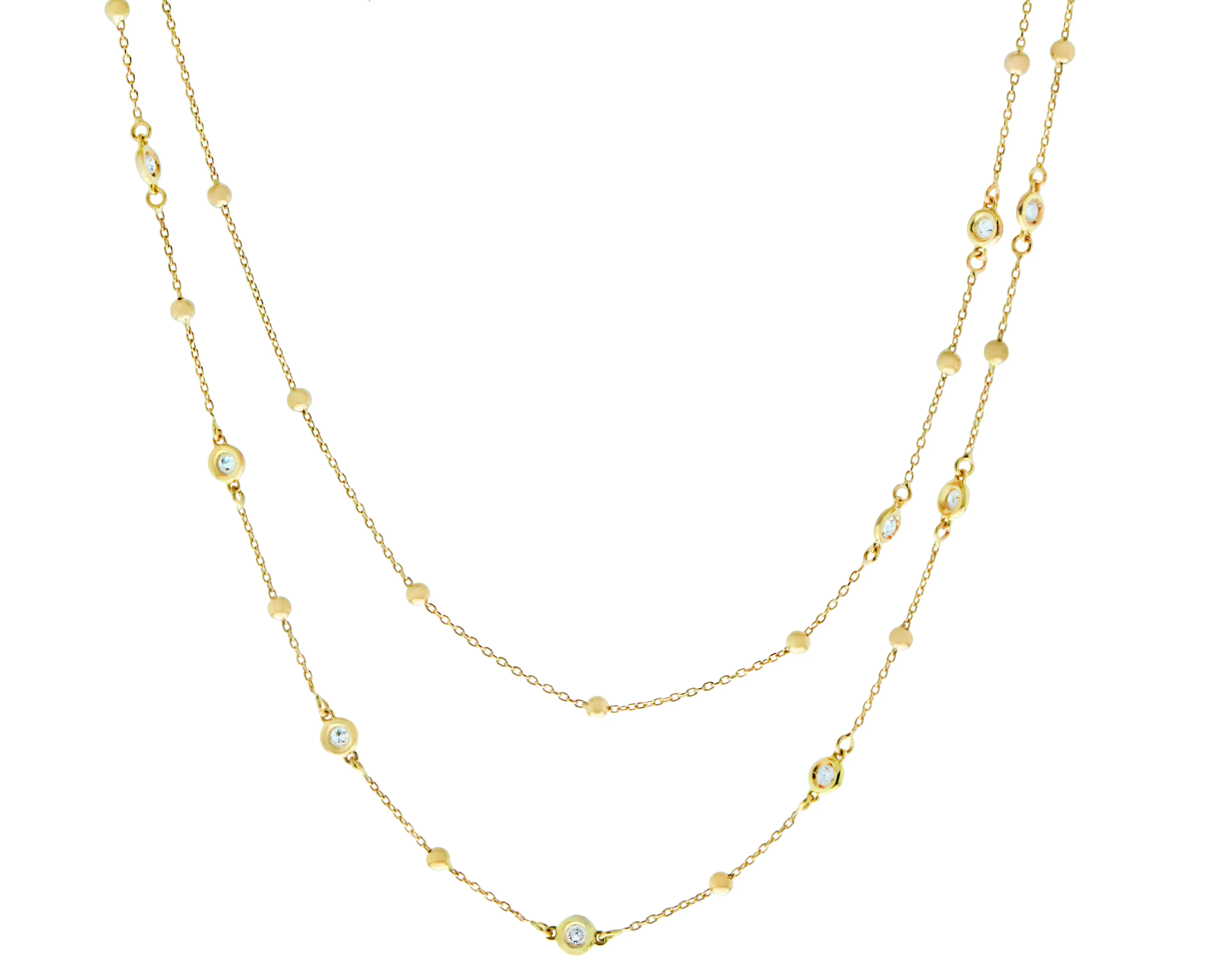 Yellow gold necklace with diamonds