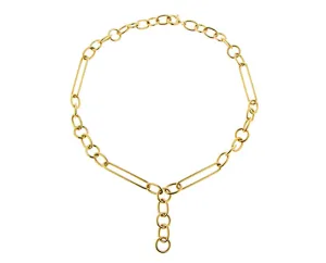 Yellow gold necklace with long and round chains