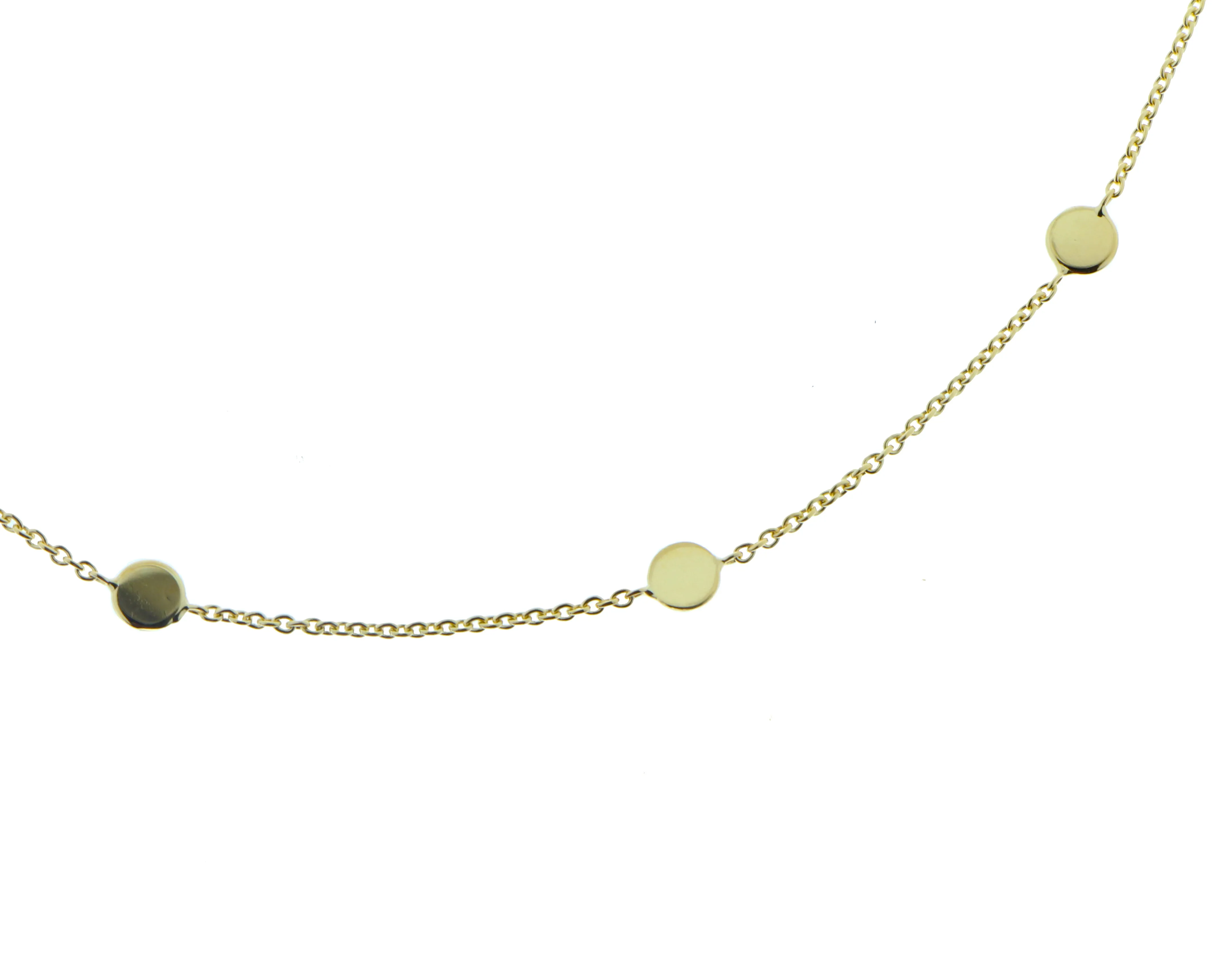 Yellow gold necklace with small coins