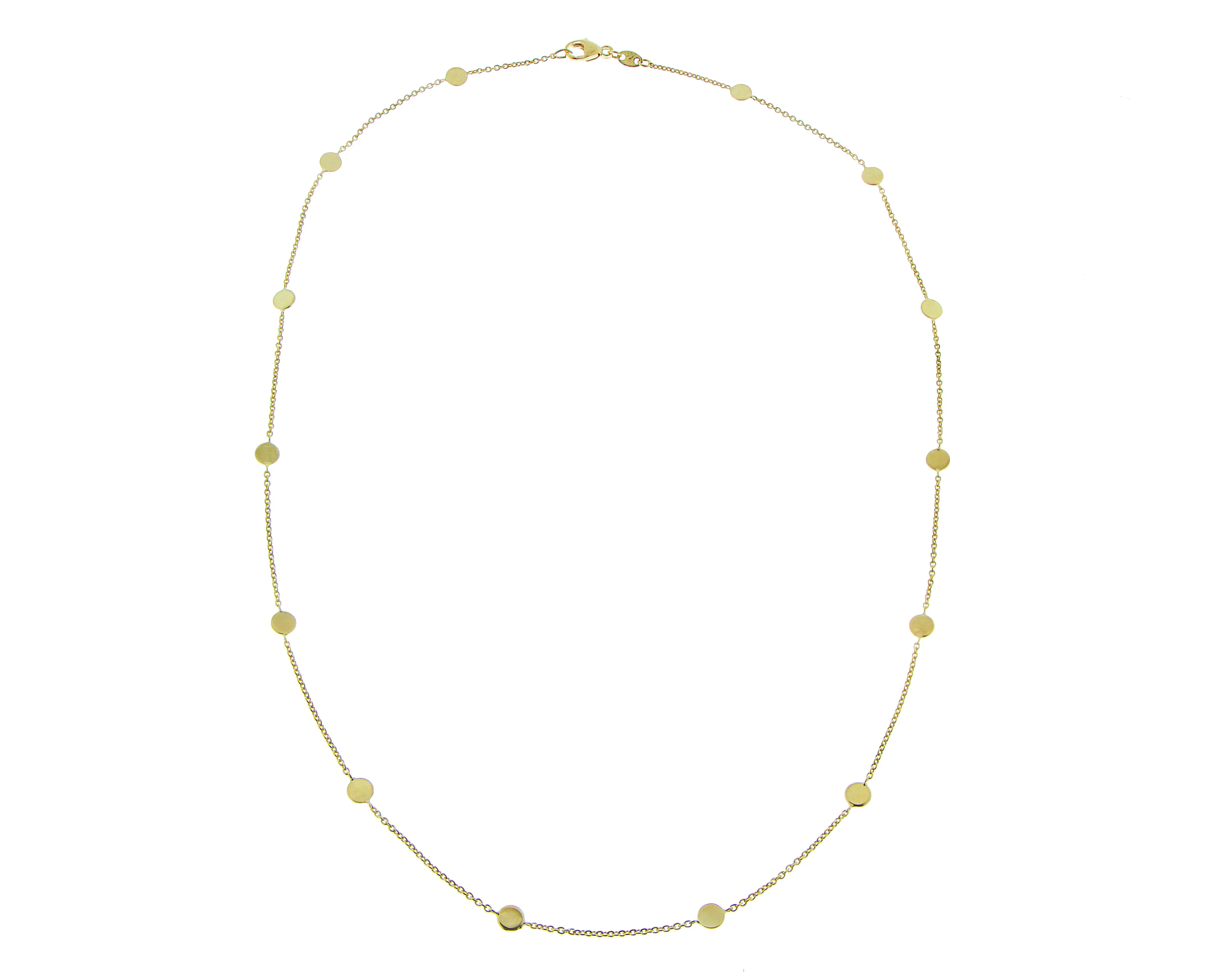 Yellow gold necklace with small coins