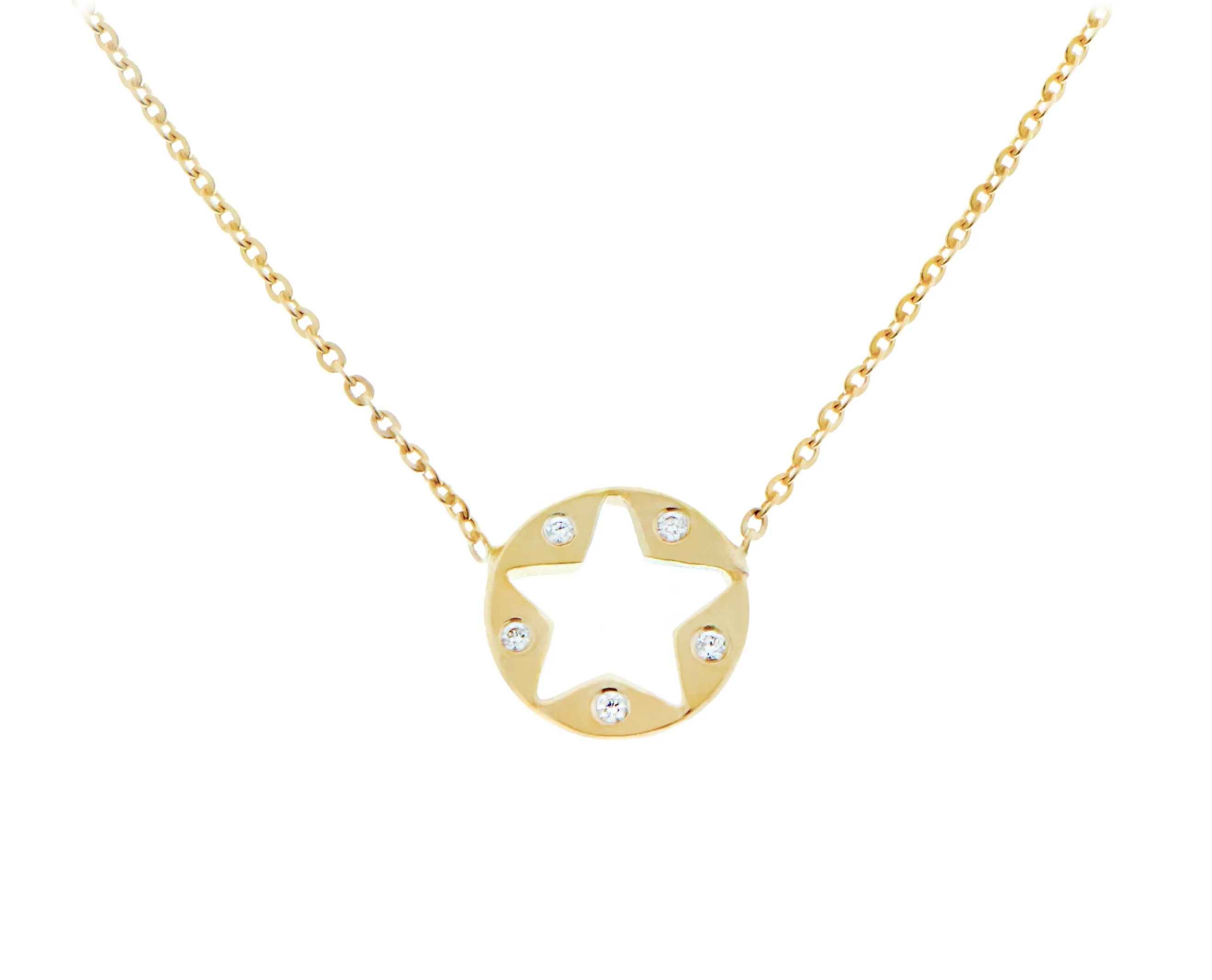 Yellow gold necklace with small diamonds