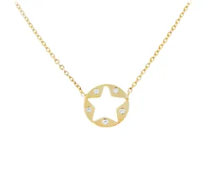 Yellow gold necklace with small diamonds