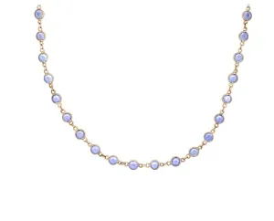 Yellow gold necklace with tanzanite