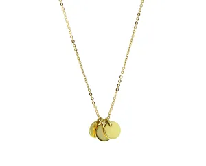 Yellow gold necklace with three coin pendants