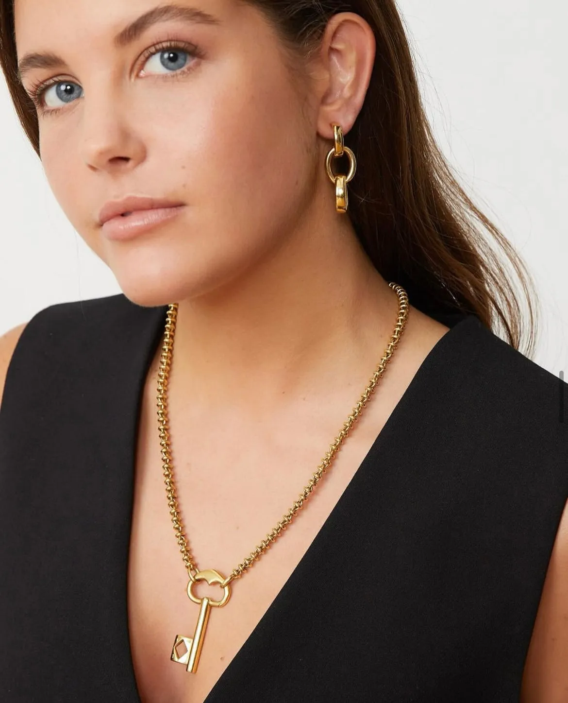 Yellow gold Pomellato necklace with key pendant