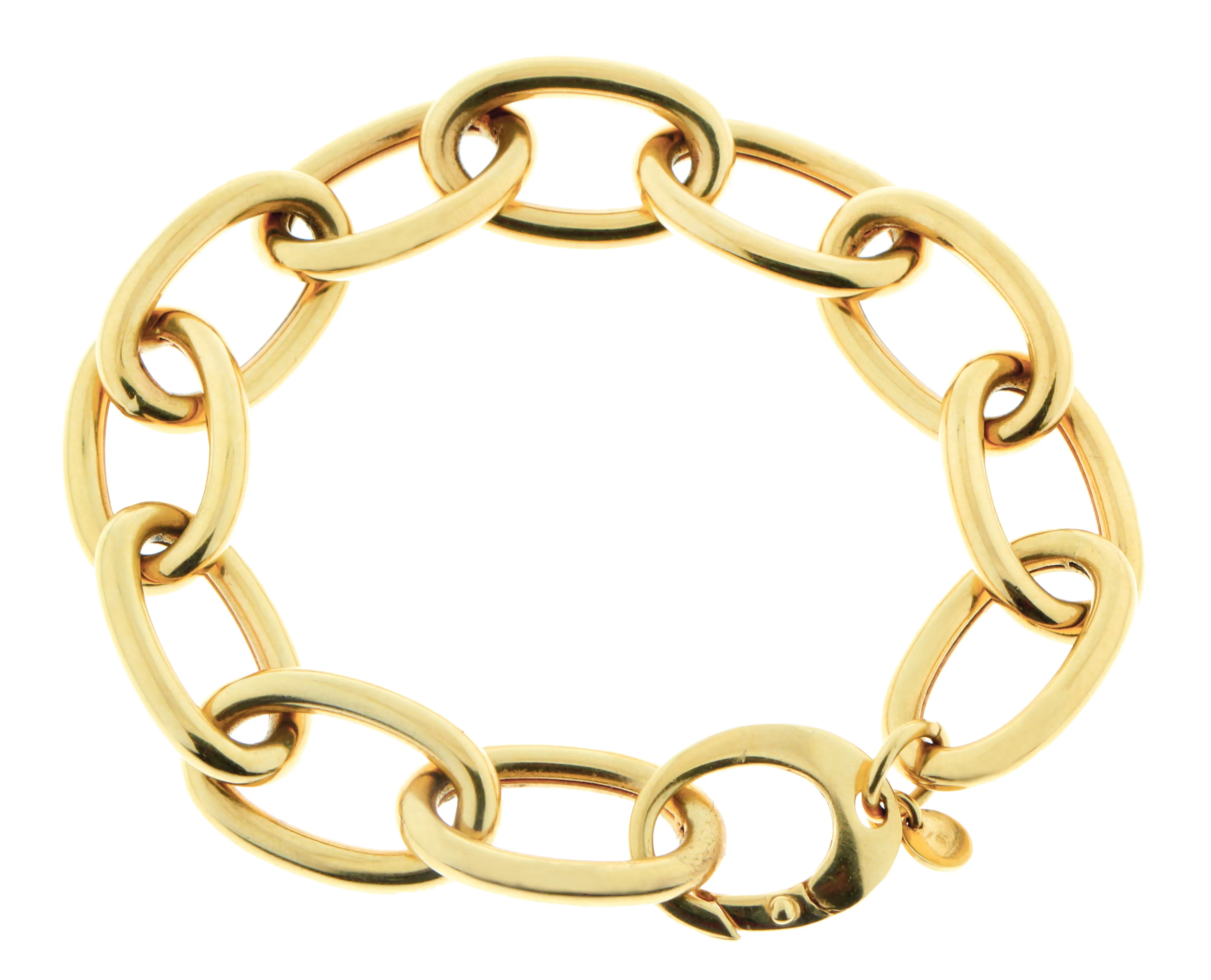 Yellow gold round chain bracelet