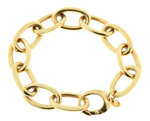 Yellow gold round chain bracelet