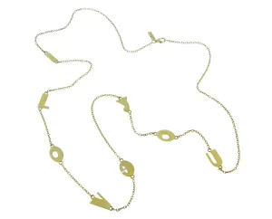 Yellow gold sautoir with I LOVE You charms