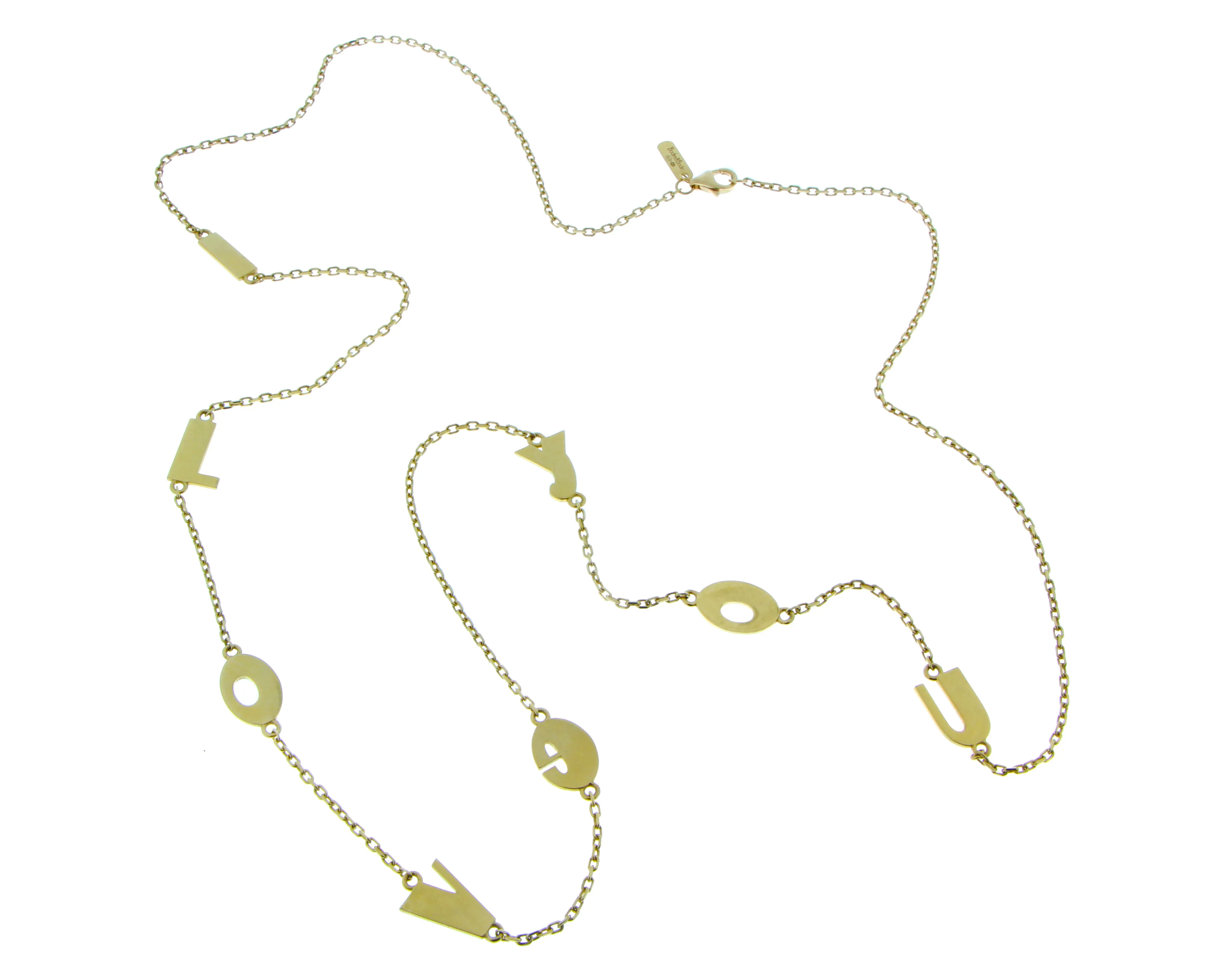 Yellow gold sautoir with I LOVE You charms