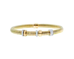 Yellow gold tubo bangle bracelet