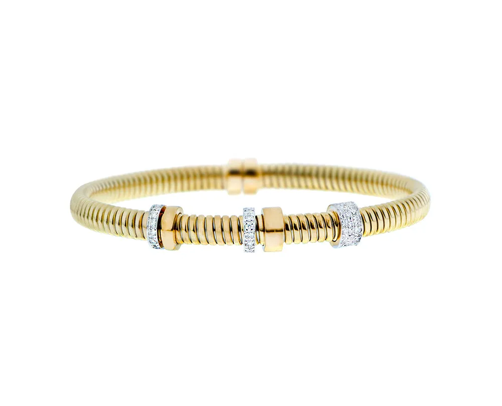 Yellow gold tubo bangle bracelet